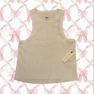 White High Neck Ribbed Tank top - Anthropologie (with tag)